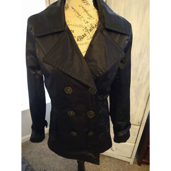 Merona black Button.Jacket Medium Black Y2K Classic Sleek City - Picture 2 of 8